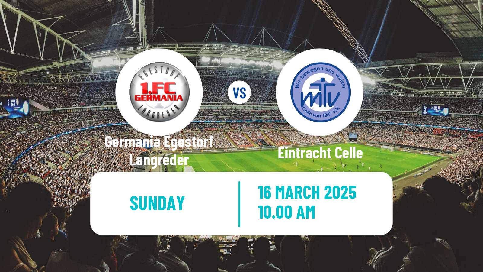 Soccer German Oberliga Niedersachsen Germania Egestorf Langreder - Eintracht Celle