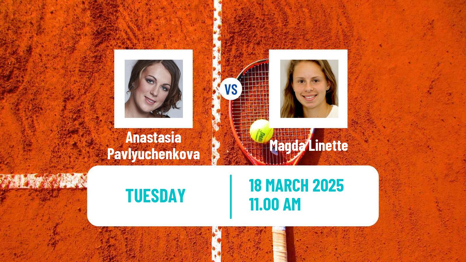 Tennis WTA Miami Anastasia Pavlyuchenkova - Magda Linette