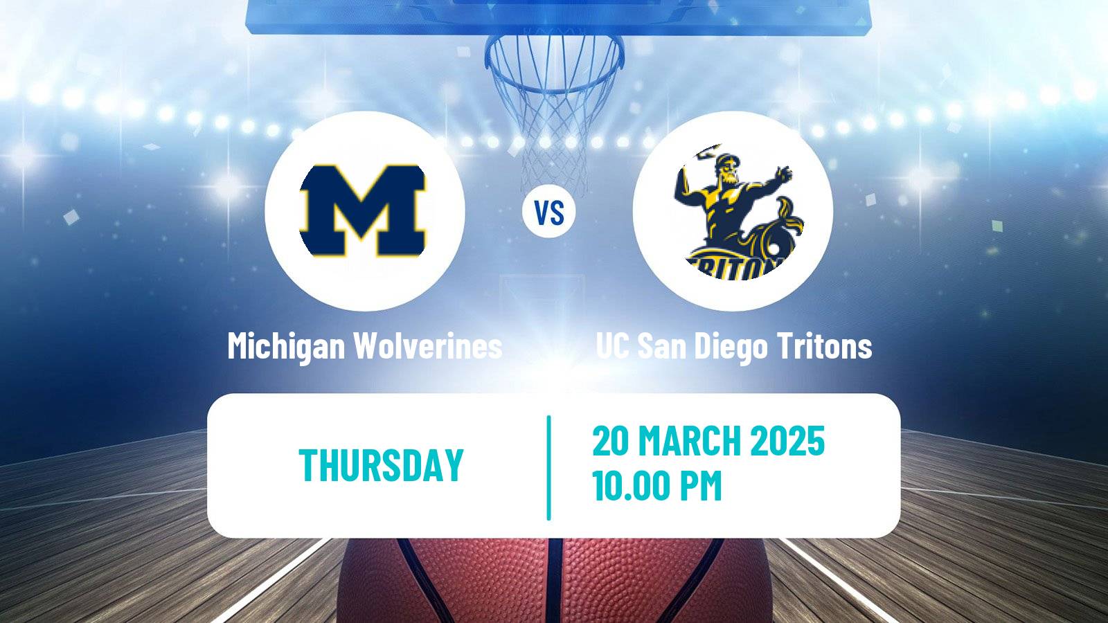 Basketball NCAA College Basketball Michigan Wolverines - UC San Diego Tritons