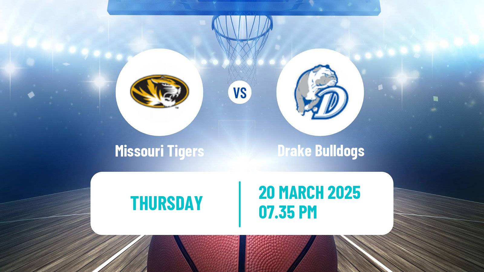 Basketball NCAA College Basketball Missouri Tigers - Drake Bulldogs