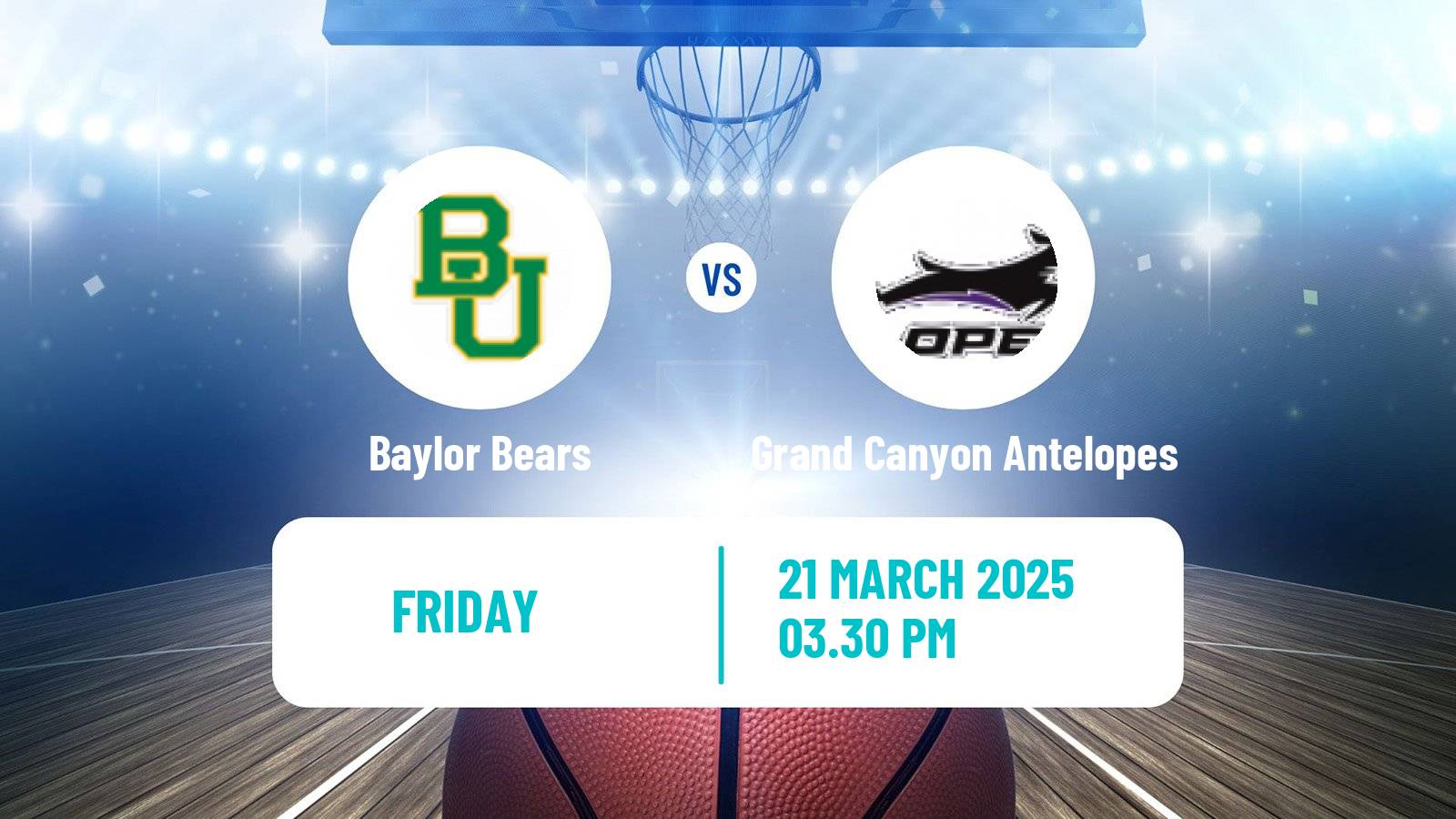 Basketball NCAA College Basketball Women Baylor Bears - Grand Canyon Antelopes