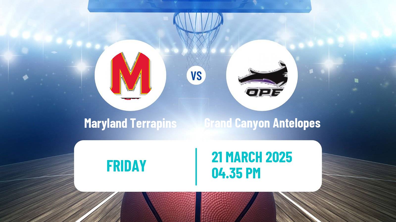 Basketball NCAA College Basketball Maryland Terrapins - Grand Canyon Antelopes