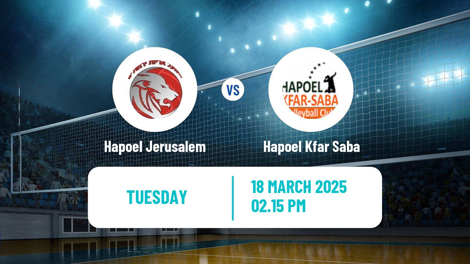 Volleyball Israeli Premier League Volleyball Hapoel Jerusalem - Hapoel Kfar Saba