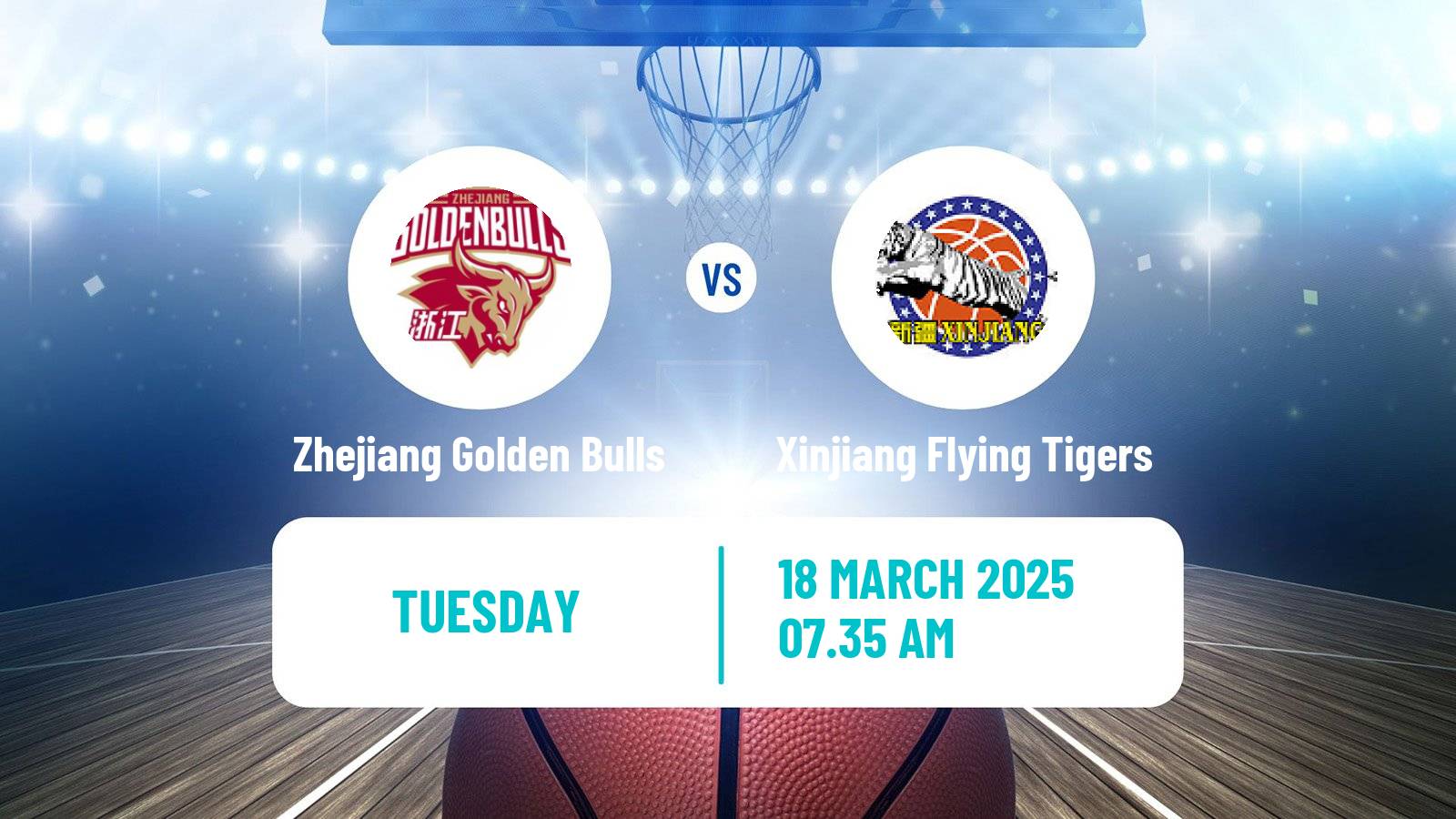 Basketball CBA Zhejiang Golden Bulls - Xinjiang Flying Tigers