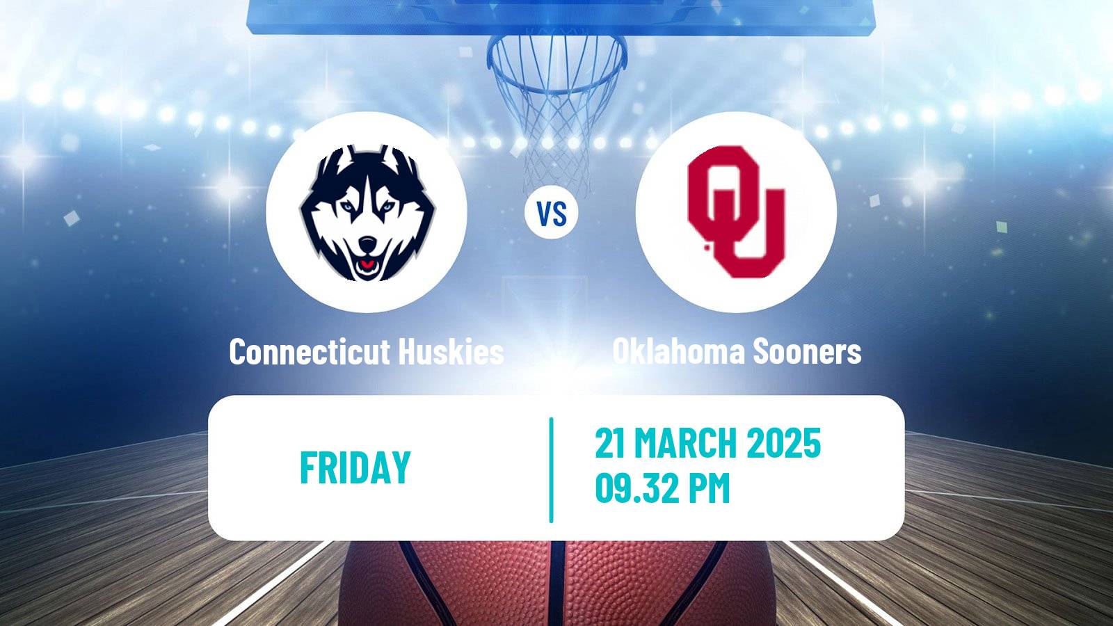 Basketball NCAA College Basketball Connecticut Huskies - Oklahoma Sooners