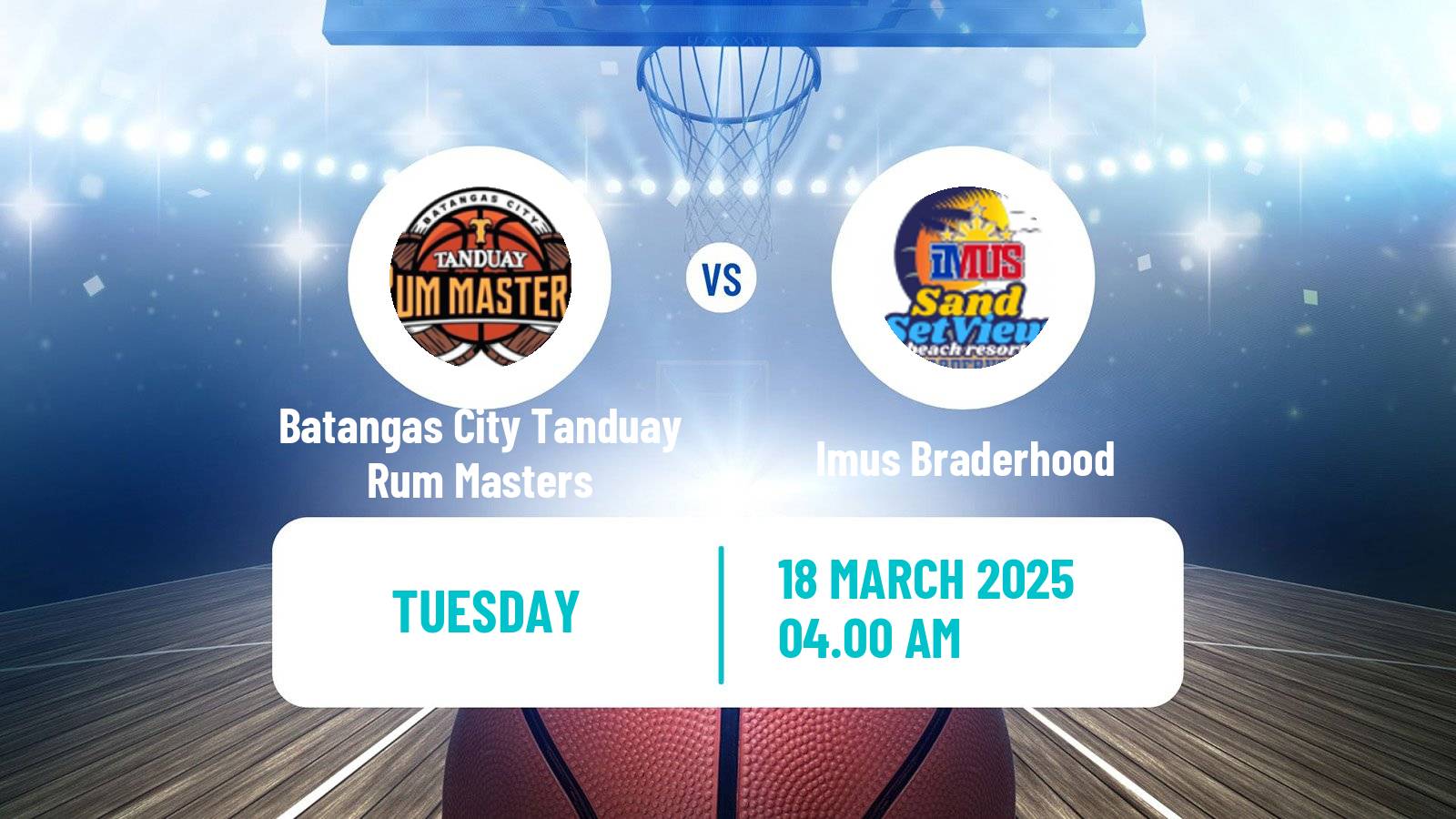 Basketball Philippines MBPL  Batangas City Tanduay Rum Masters - Imus Braderhood