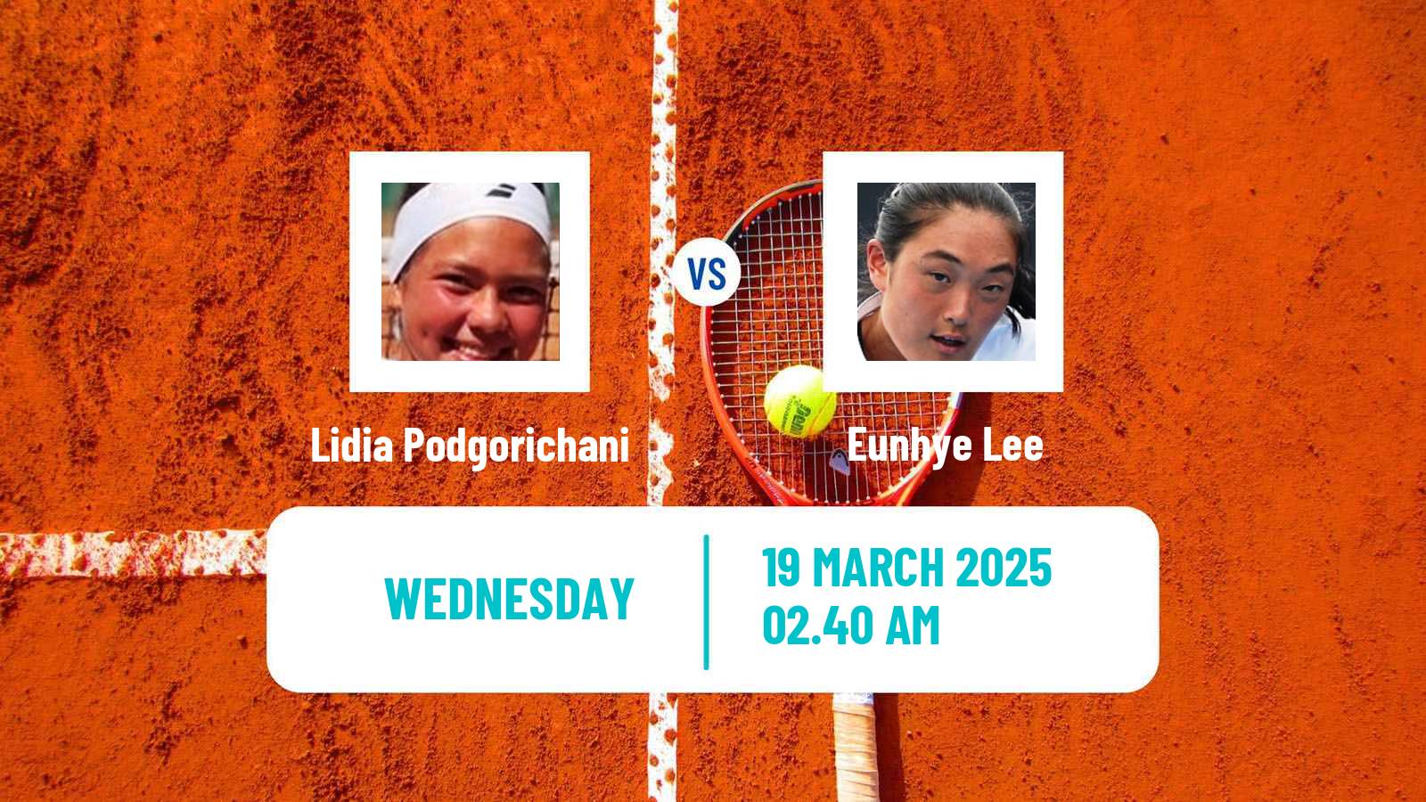 Tennis ITF W15 Nonthaburi Women Lidia Podgorichani - Eunhye Lee