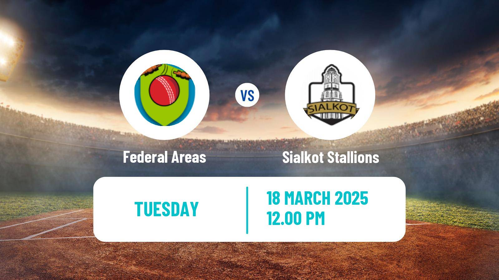 Cricket Pakistan T-20 Cup Federal Areas - Sialkot Stallions