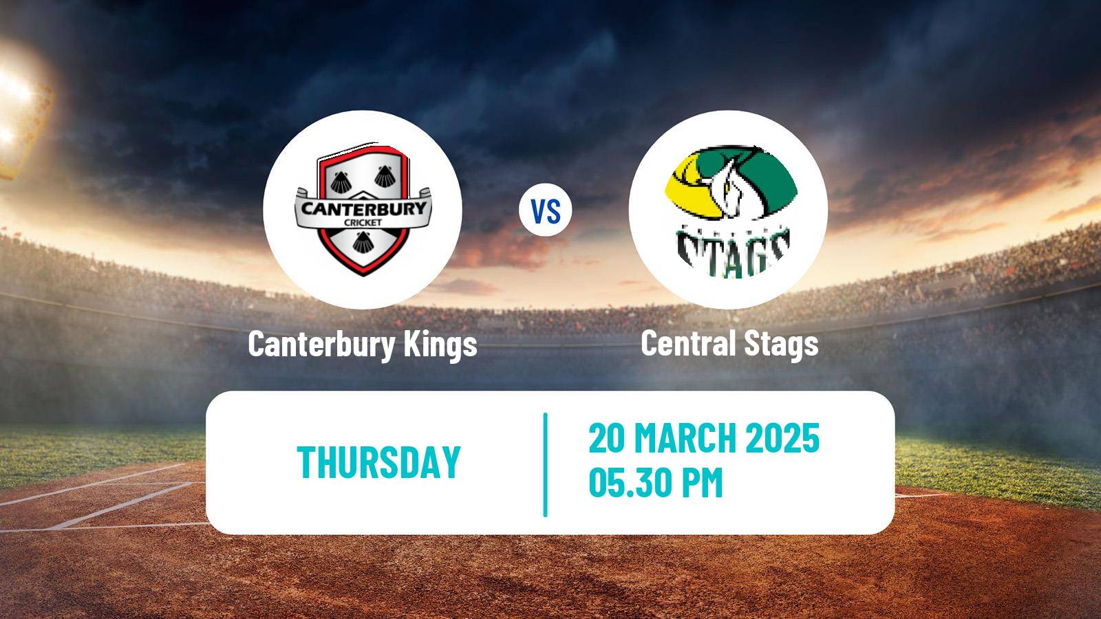 Cricket Plunket Shield Canterbury Kings - Central Stags