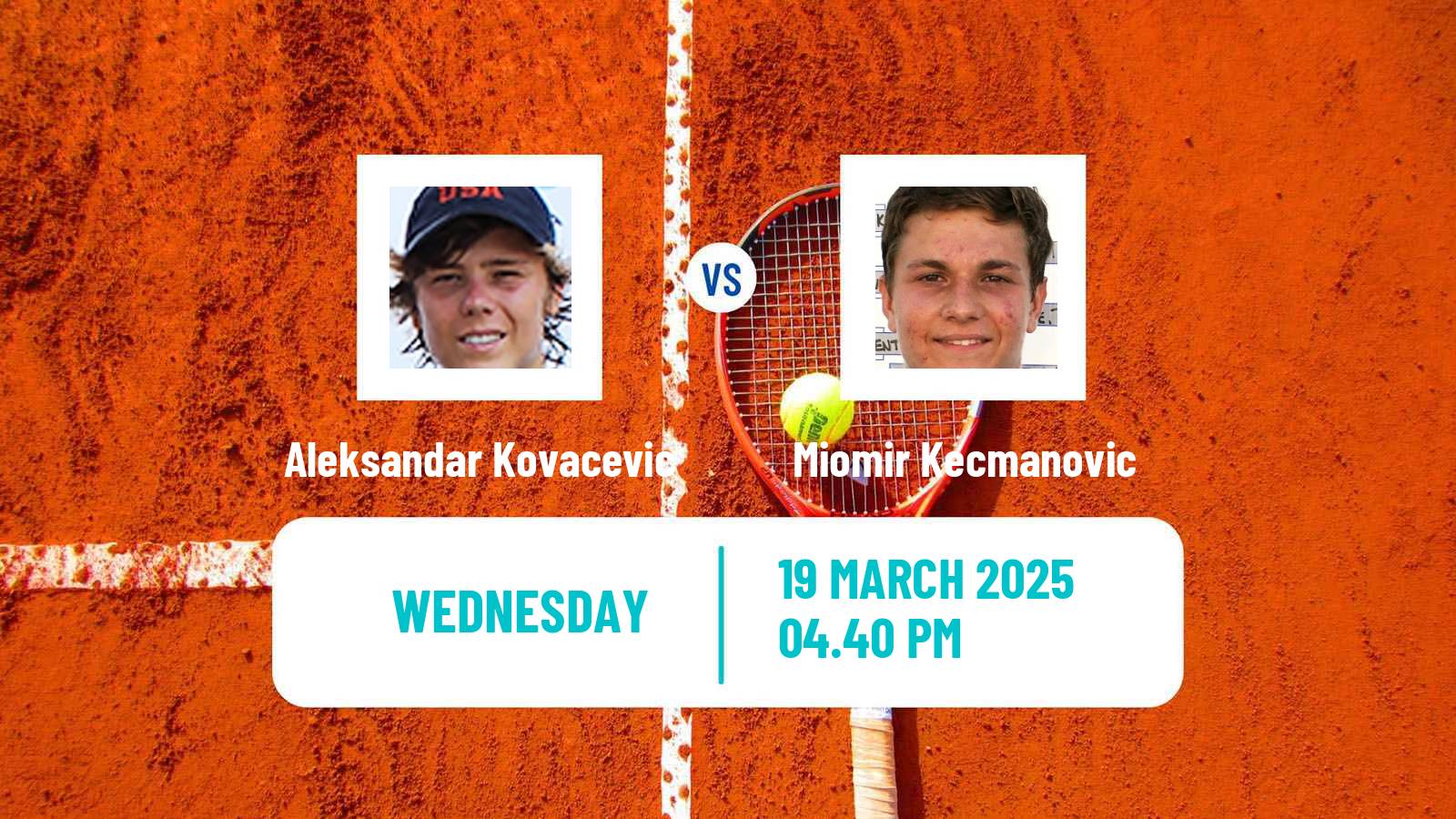 Tennis ATP Miami Aleksandar Kovacevic - Miomir Kecmanovic