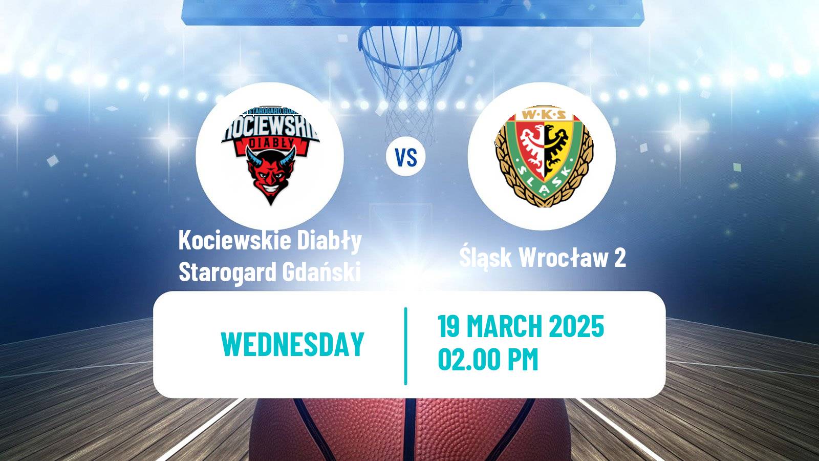 Basketball Polish 1 Liga Basketball Kociewskie Diabły Starogard Gdański - Śląsk Wrocław 2