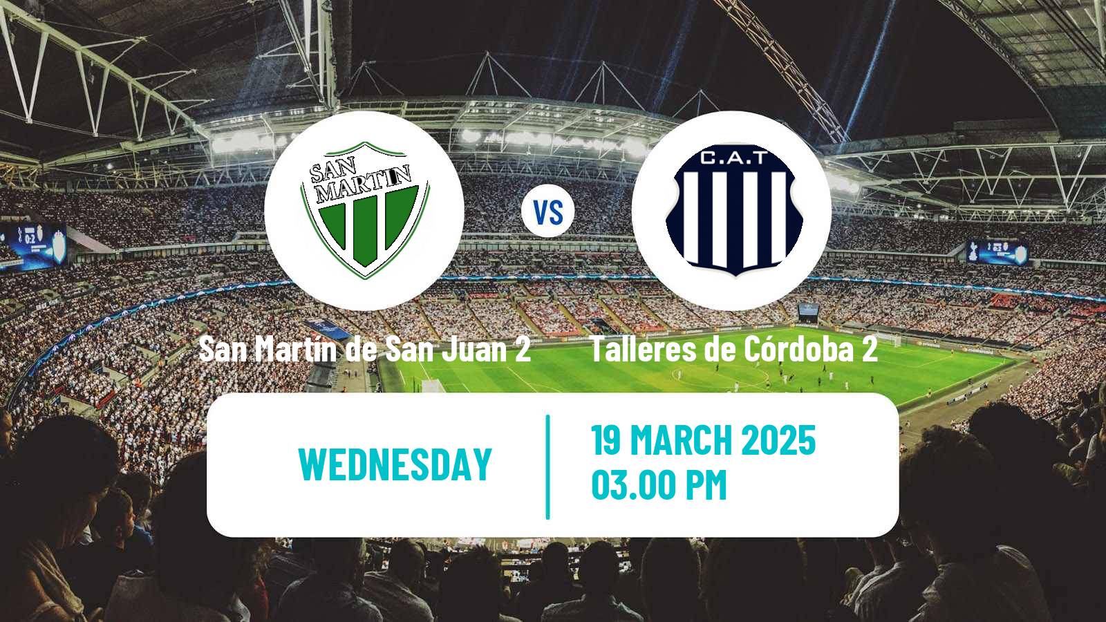Soccer Argentinian Reserve League San Martín de San Juan 2 - Talleres de Córdoba 2