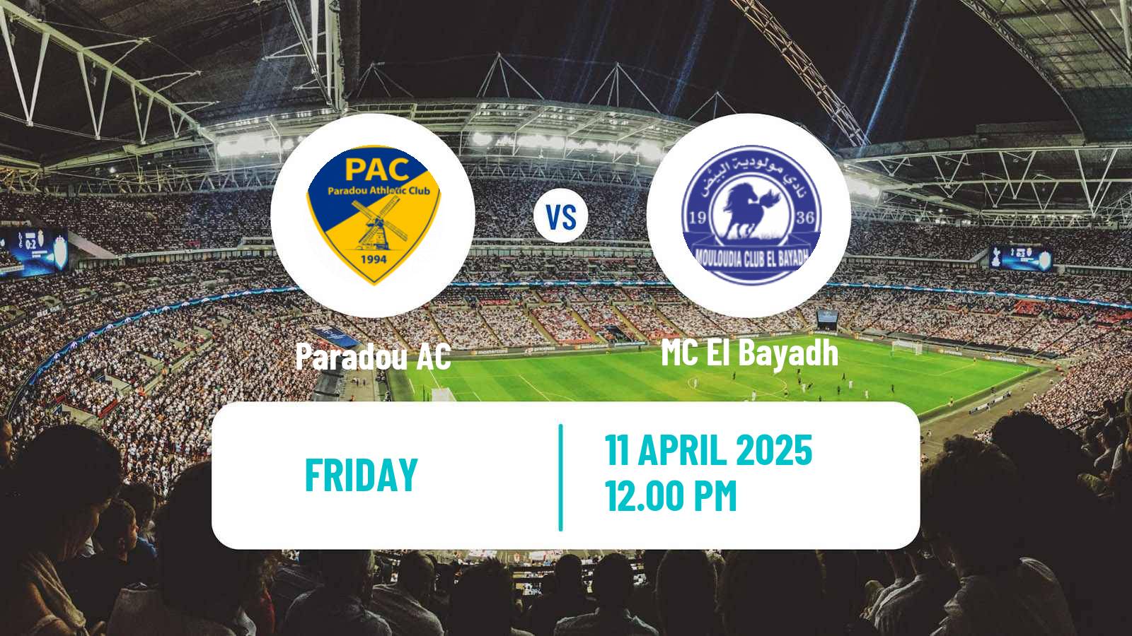 Soccer Algerian Ligue 1 Paradou - El Bayadh