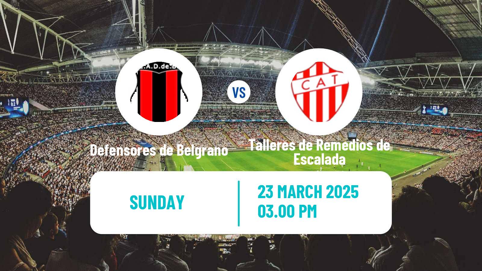 Soccer Argentinian Primera Nacional Defensores de Belgrano - Talleres de Remedios de Escalada