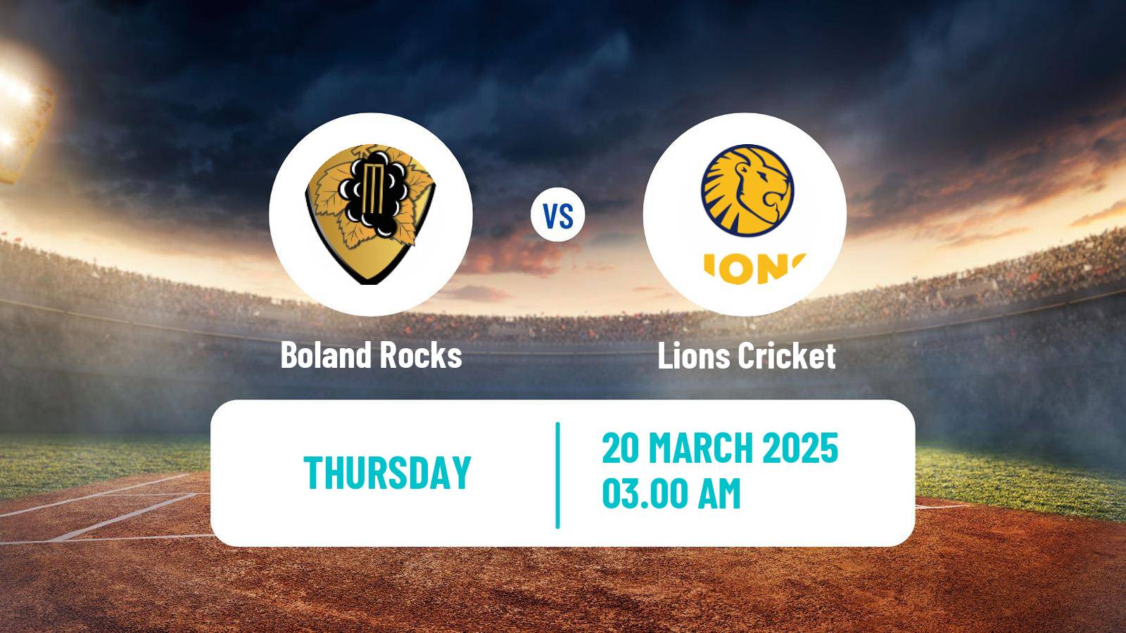 Cricket CSA 4-Day Franchise Series Boland Rocks - Lions Cricket