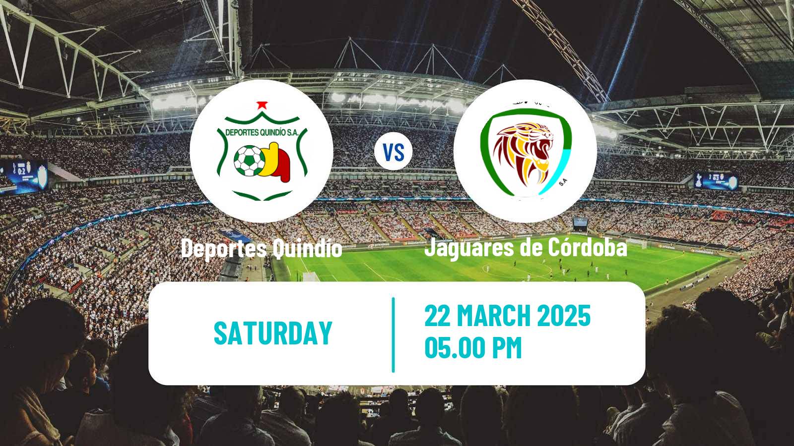 Soccer Colombian Primera B Deportes Quindío - Jaguares de Córdoba
