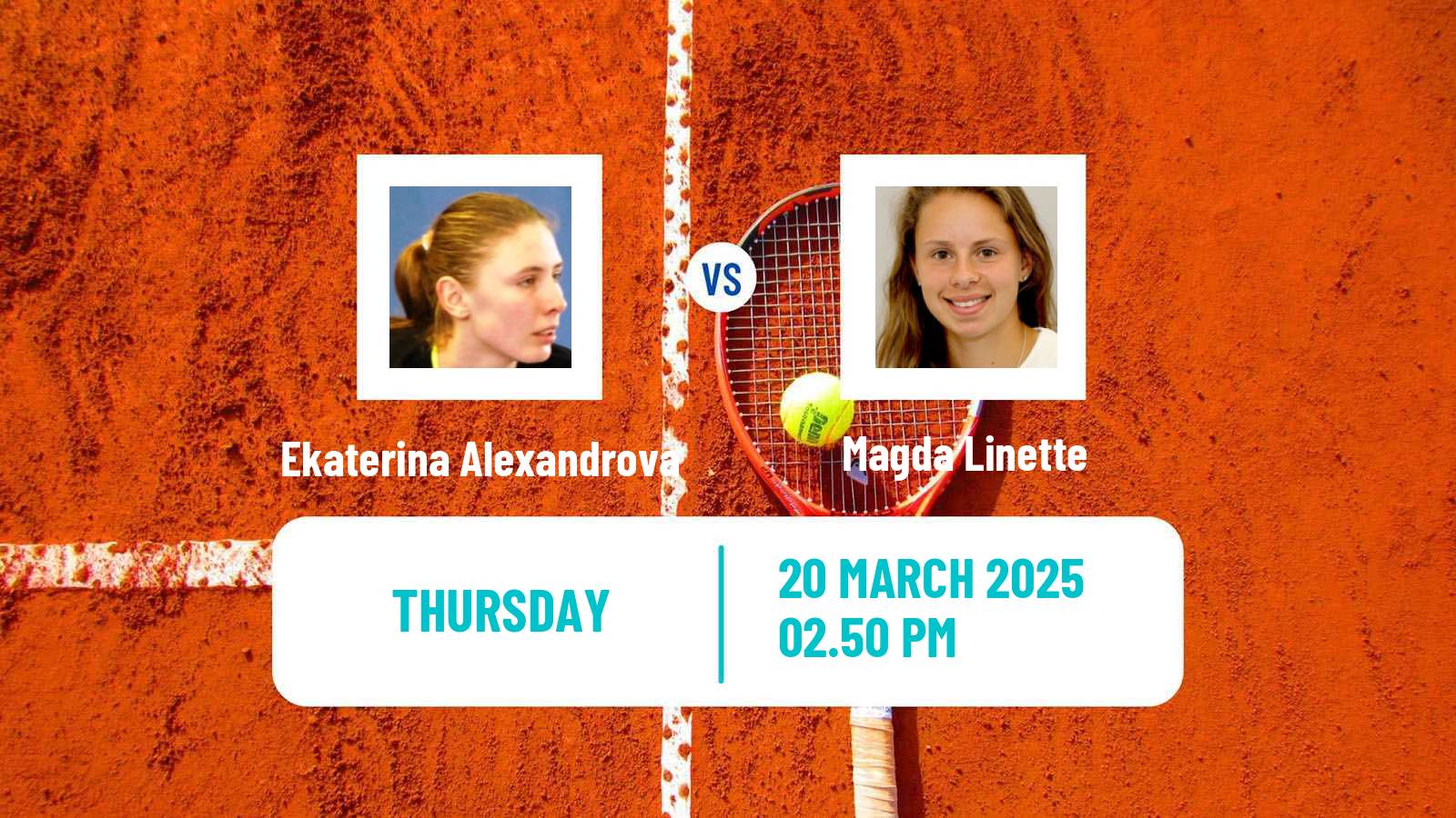 Tennis WTA Miami Ekaterina Alexandrova - Magda Linette