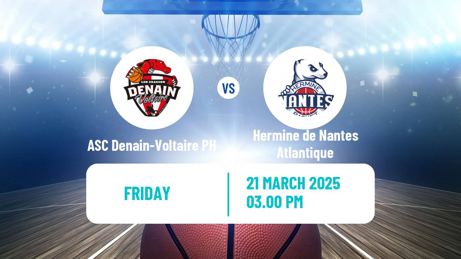 Basketball French LNB Pro B ASC Denain-Voltaire PH - Hermine de Nantes Atlantique