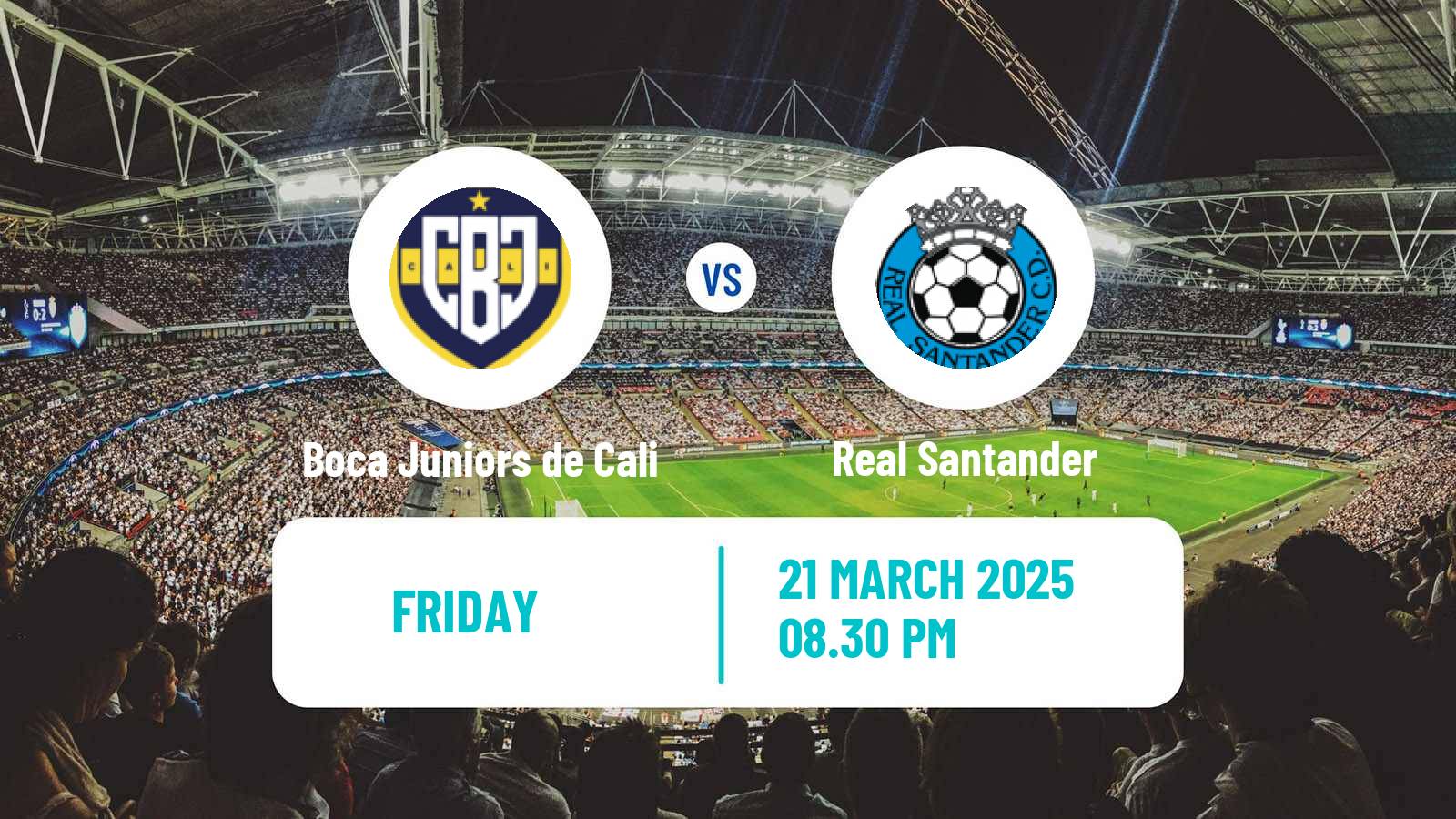 Soccer Colombian Primera B Boca Juniors de Cali - Real Santander
