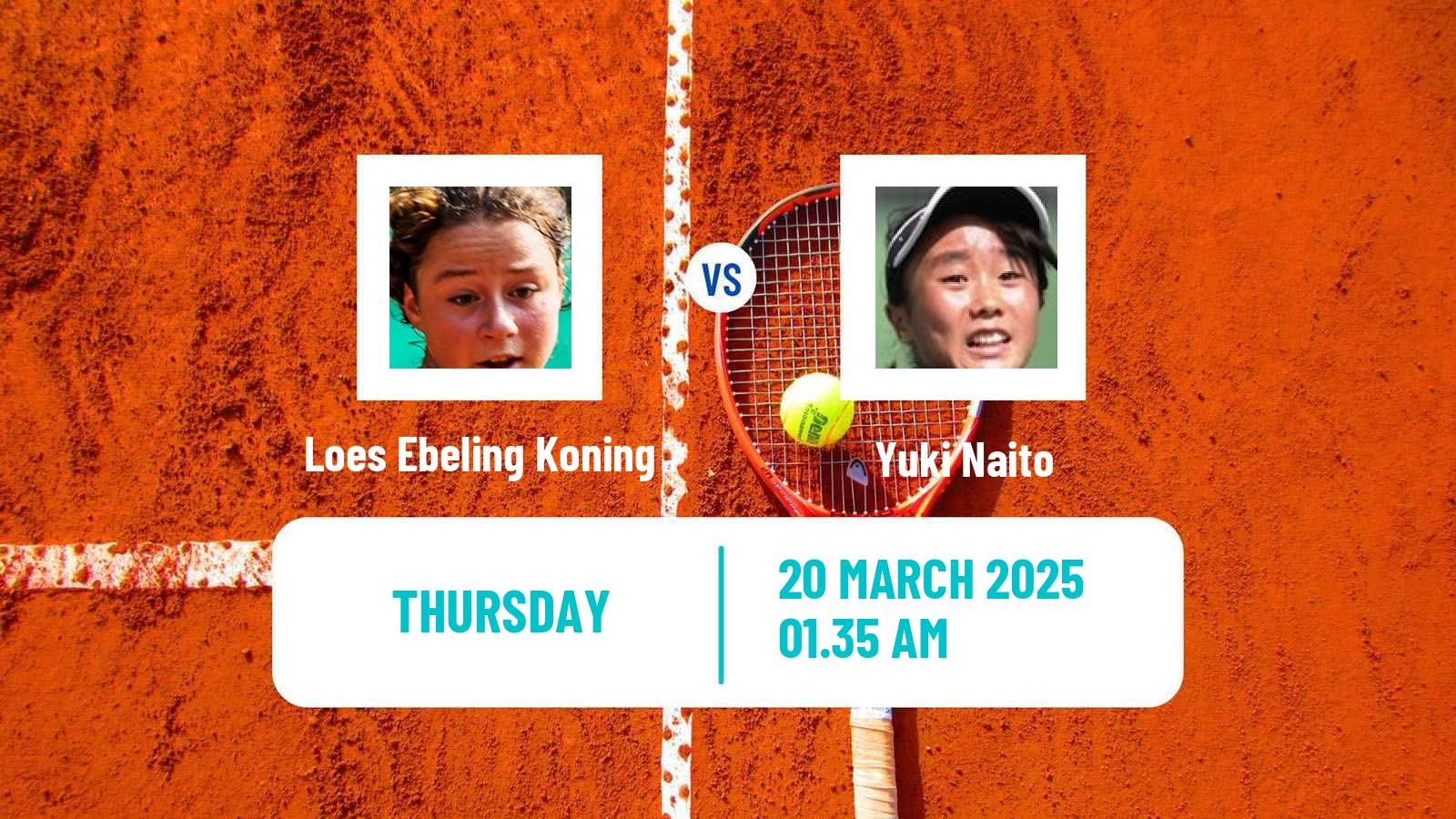 Tennis ITF W15 Nonthaburi Women Loes Ebeling Koning - Yuki Naito
