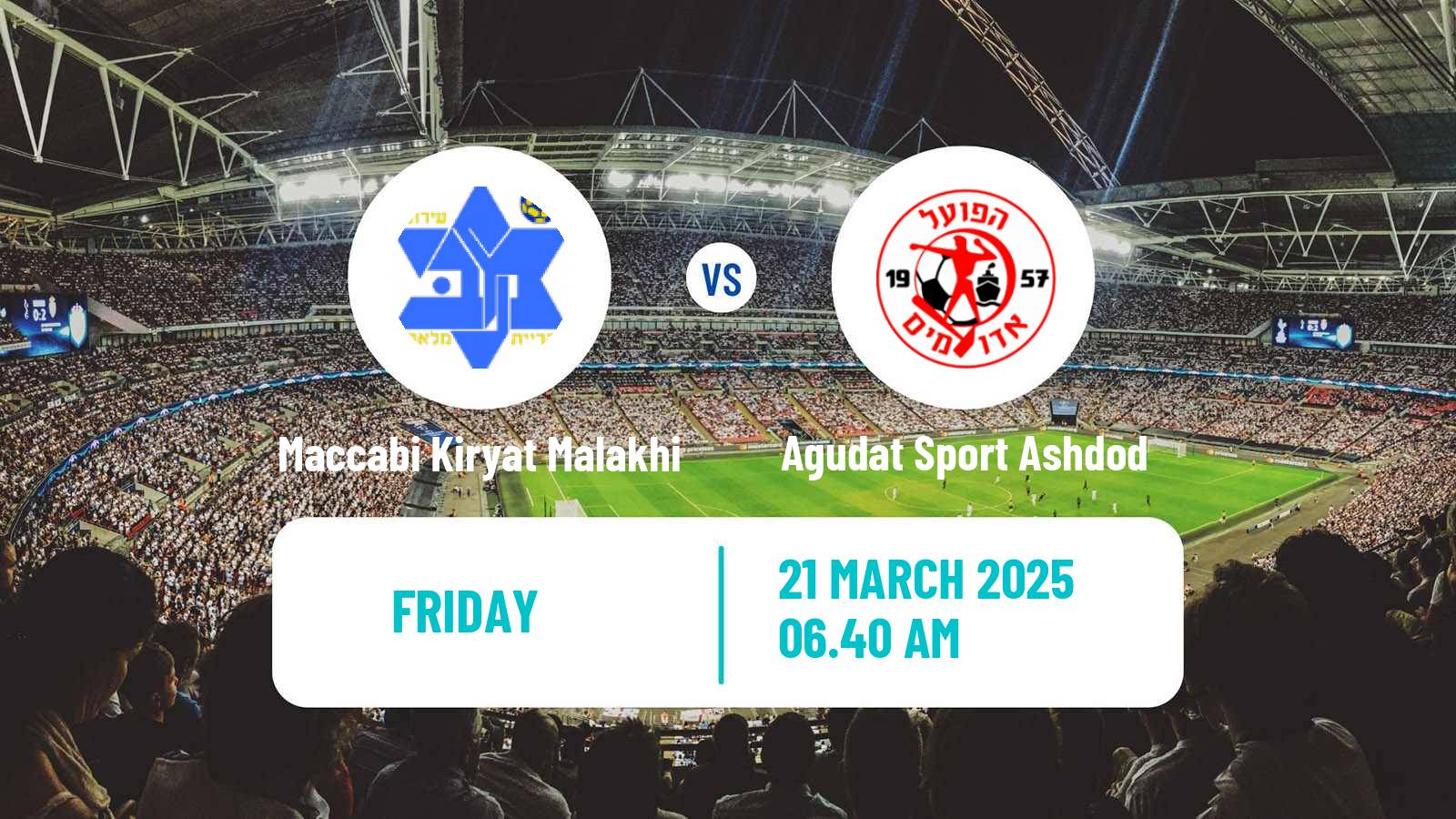 Soccer Israeli Liga Alef South Maccabi Kiryat Malakhi - Agudat Sport Ashdod
