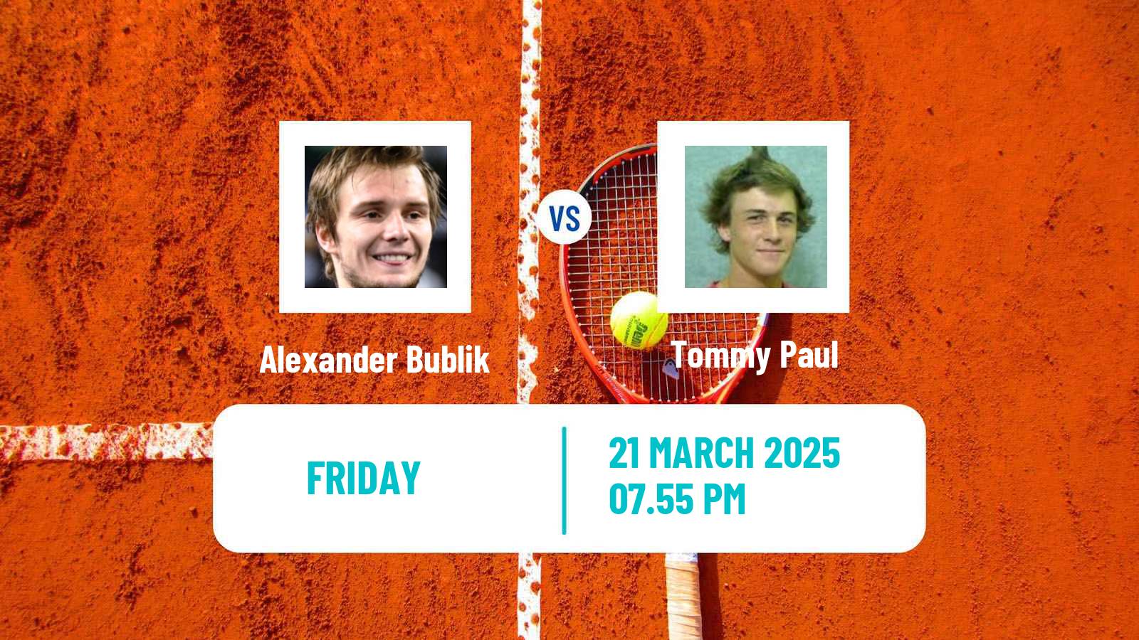 Tennis ATP Miami Alexander Bublik - Tommy Paul