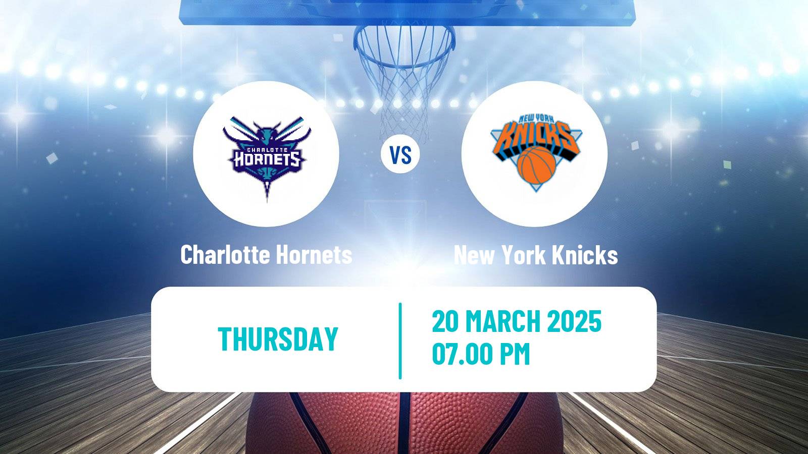 Basketball NBA Charlotte Hornets - New York Knicks