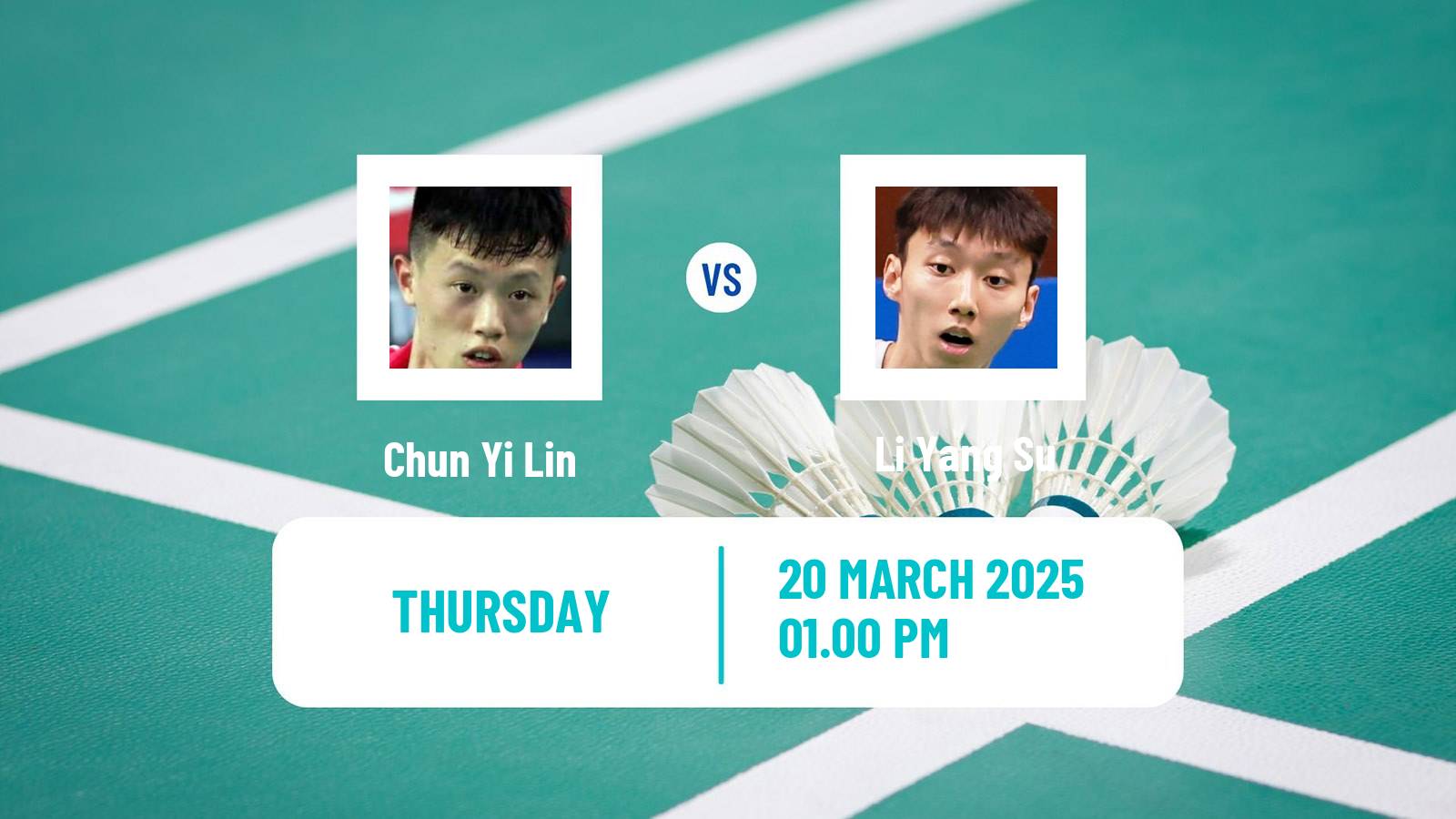 Badminton BWF World Tour Swiss Open Men Chun Yi Lin - Li Yang Su