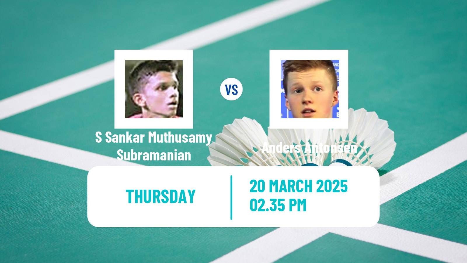 Badminton BWF World Tour Swiss Open Men S Sankar Muthusamy Subramanian - Anders Antonsen