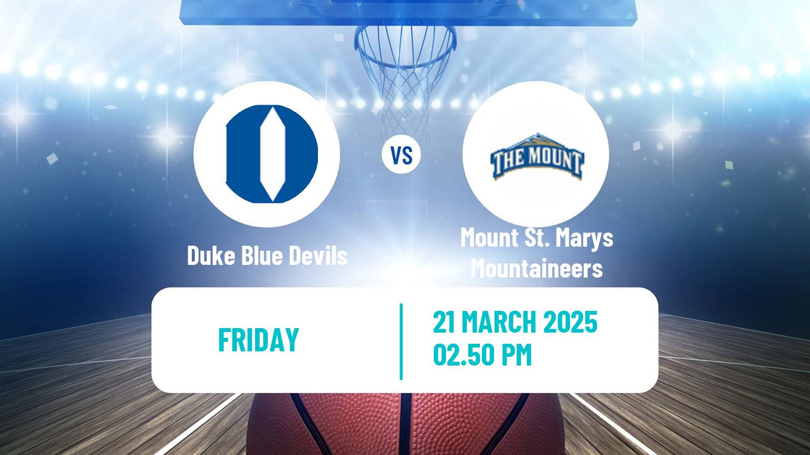 Basketball NCAA College Basketball Duke Blue Devils - Mount St. Marys Mountaineers