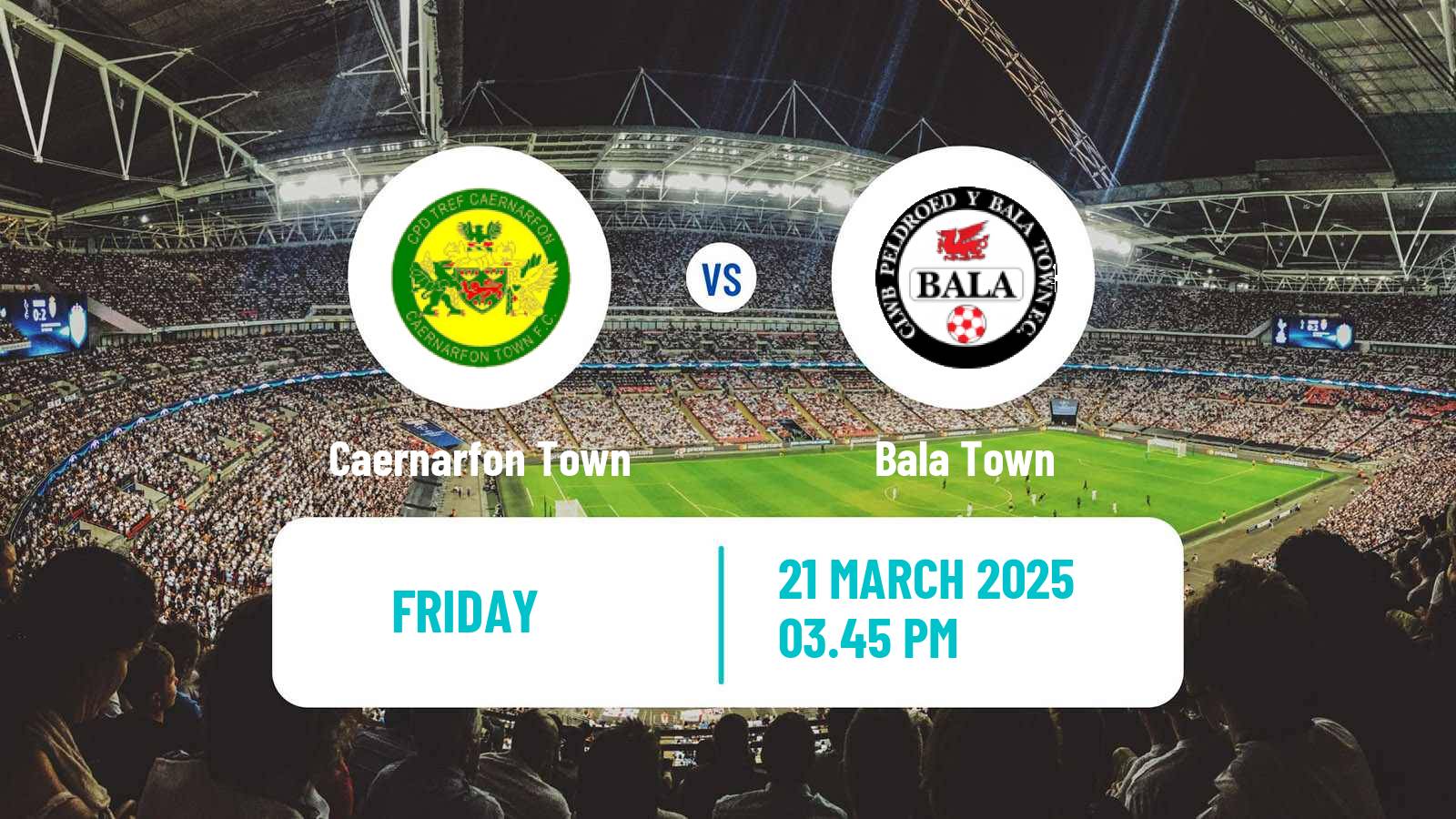 Soccer Welsh Cymru Premier Caernarfon Town - Bala Town