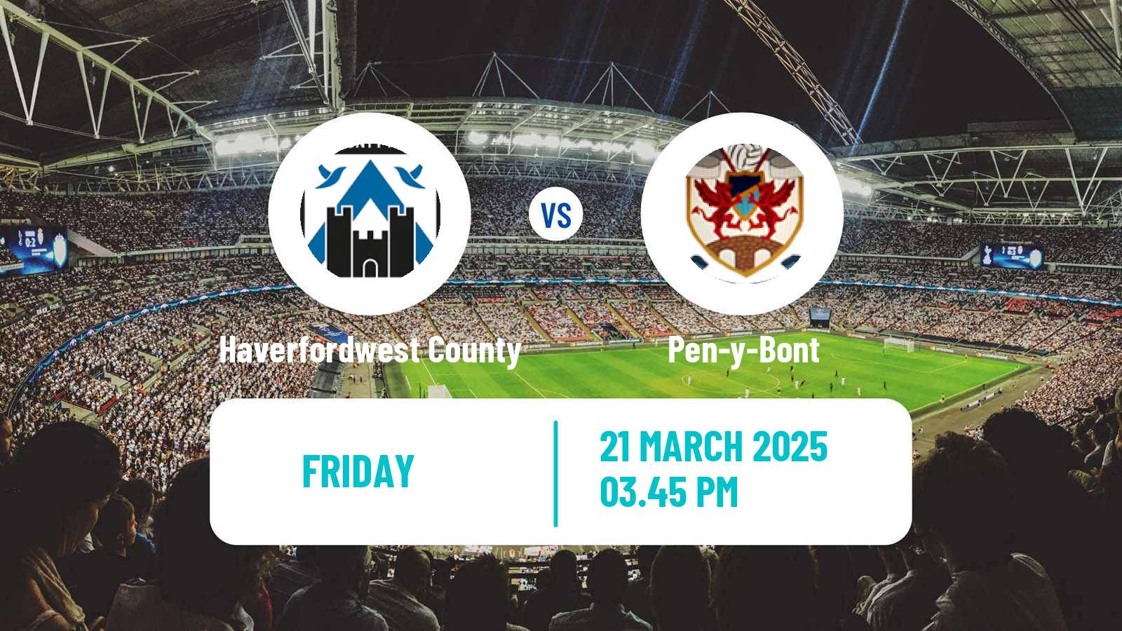 Soccer Welsh Cymru Premier Haverfordwest County - Pen-y-Bont