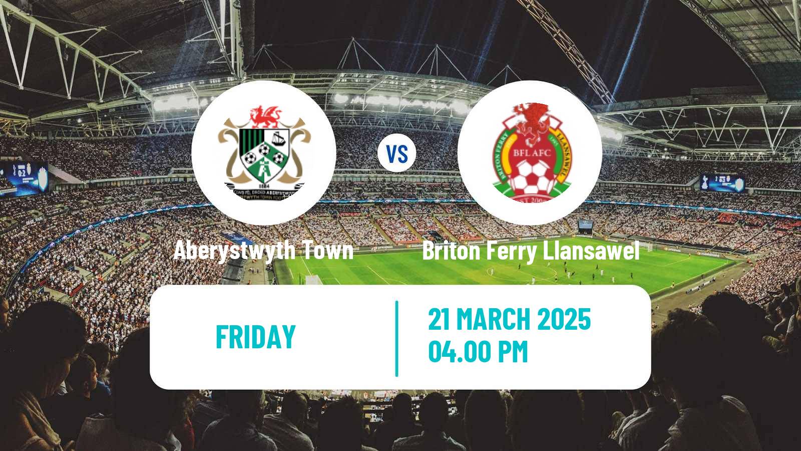 Soccer Welsh Cymru Premier Aberystwyth Town - Briton Ferry Llansawel