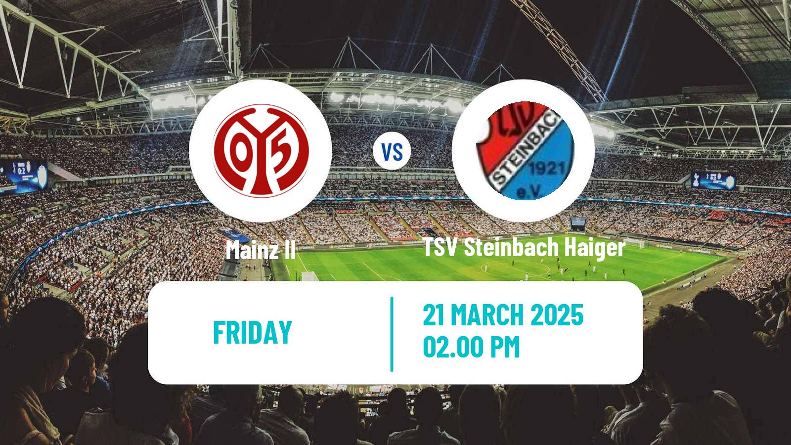 Soccer German Regionalliga Sudwest Mainz II - TSV Steinbach Haiger