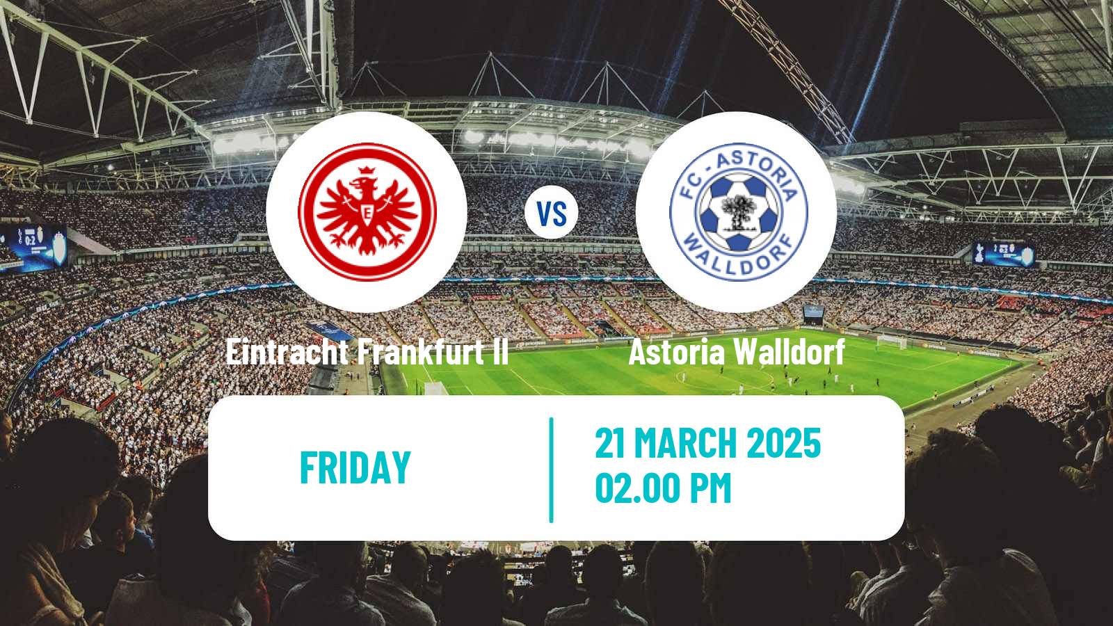 Soccer German Regionalliga Sudwest Eintracht Frankfurt II - Astoria Walldorf