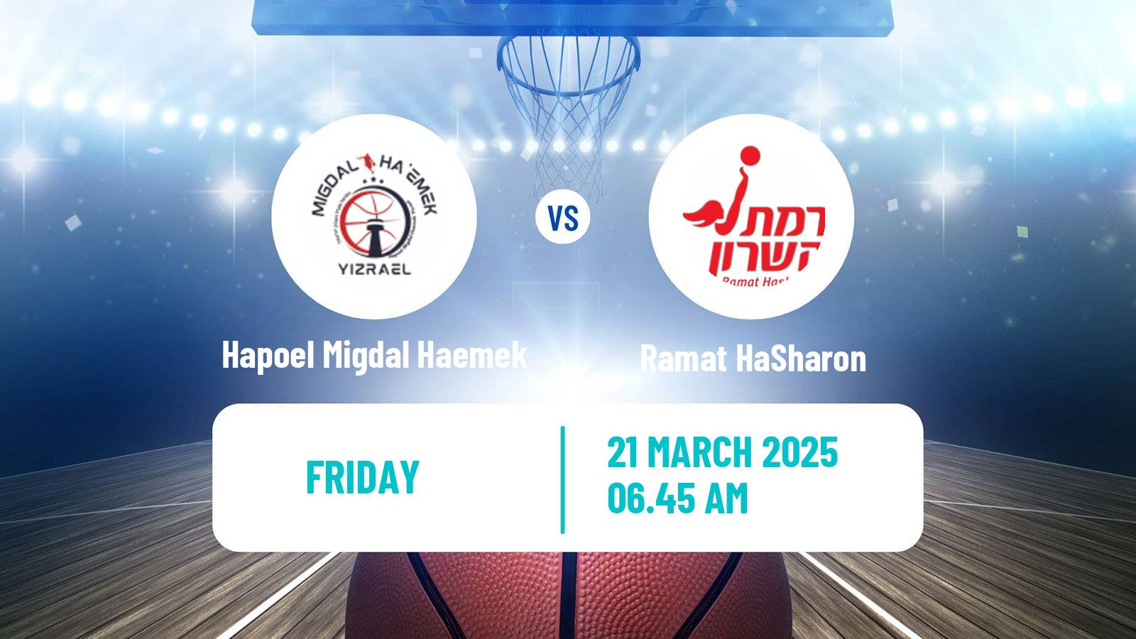 Basketball Israeli Liga Leumit Basketball Hapoel Migdal Haemek - Ramat HaSharon