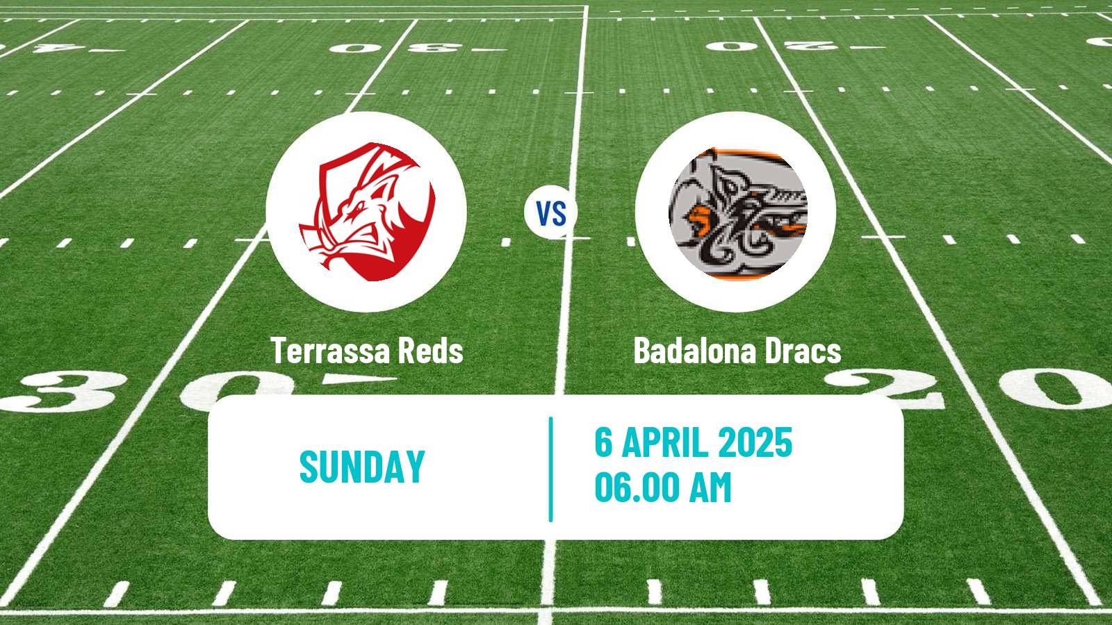 American football Spanish LNFA Serie A Terrassa Reds - Badalona Dracs