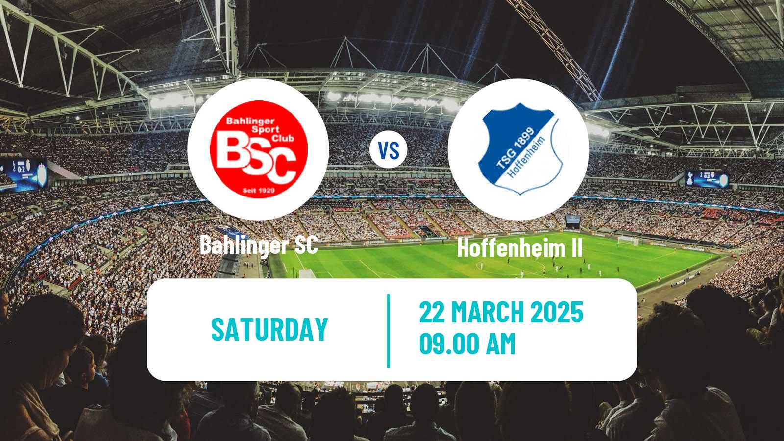Soccer German Regionalliga Sudwest Bahlinger - Hoffenheim II