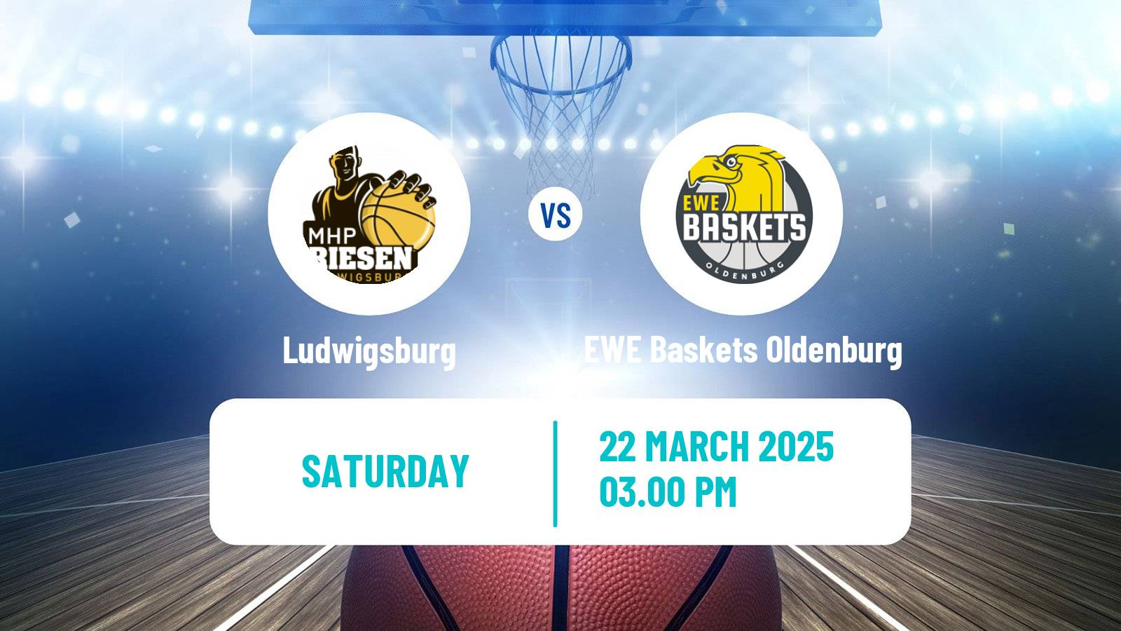 Basketball German BBL Ludwigsburg - EWE Baskets Oldenburg