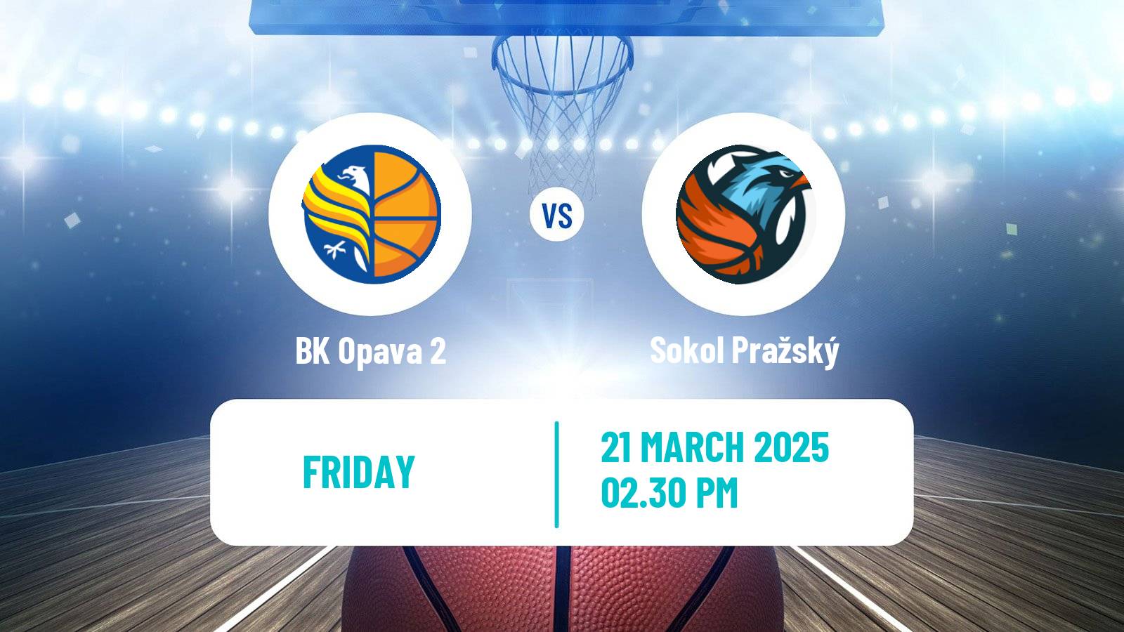 Basketball Czech 1 Liga Basketball Opava 2 - Sokol Pražský