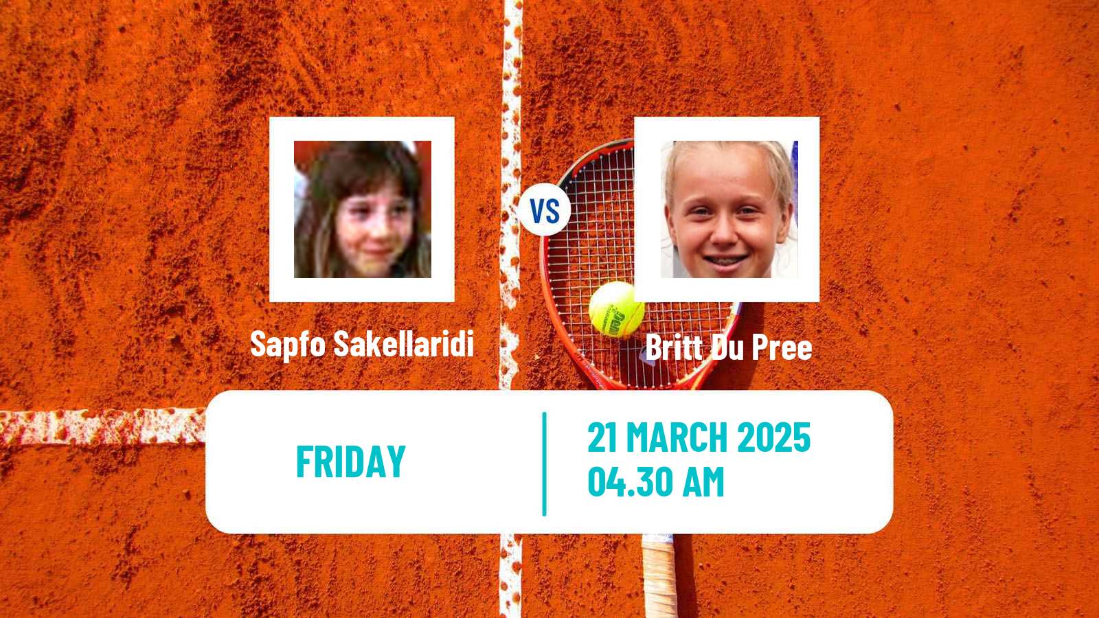 Tennis ITF W15 Monastir 11 Women Sapfo Sakellaridi - Britt Du Pree