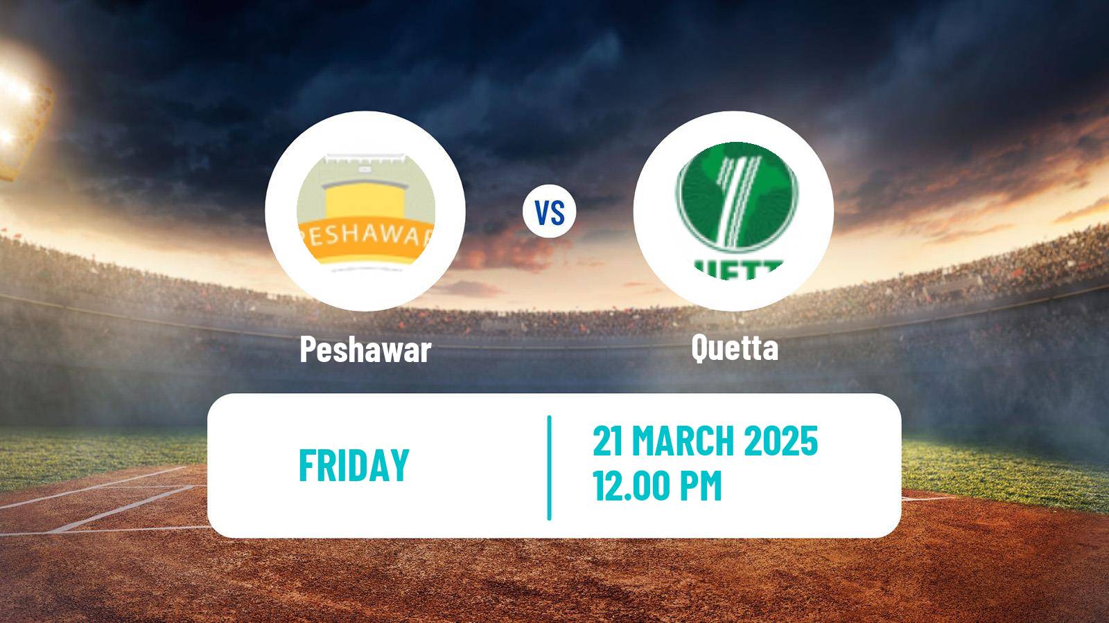 Cricket Pakistan T-20 Cup Peshawar - Quetta