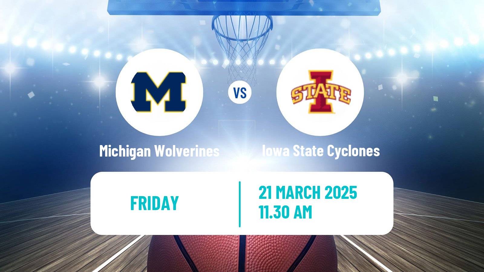 Basketball NCAA College Basketball Women Michigan Wolverines - Iowa State Cyclones