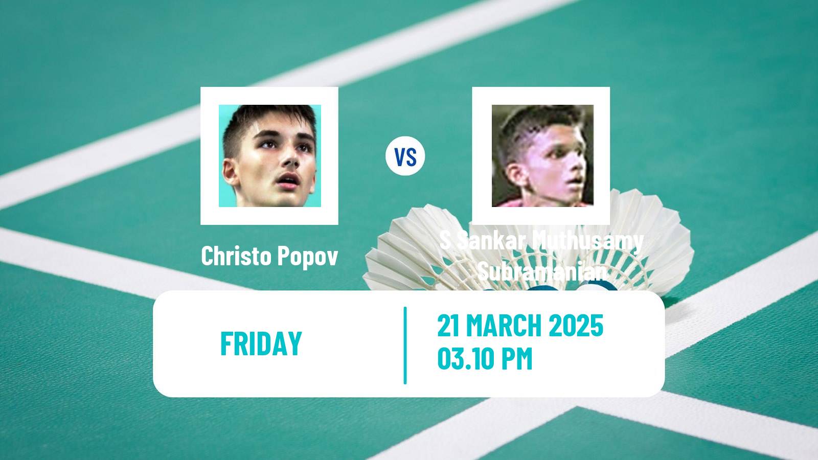 Badminton BWF World Tour Swiss Open Men Christo Popov - S Sankar Muthusamy Subramanian