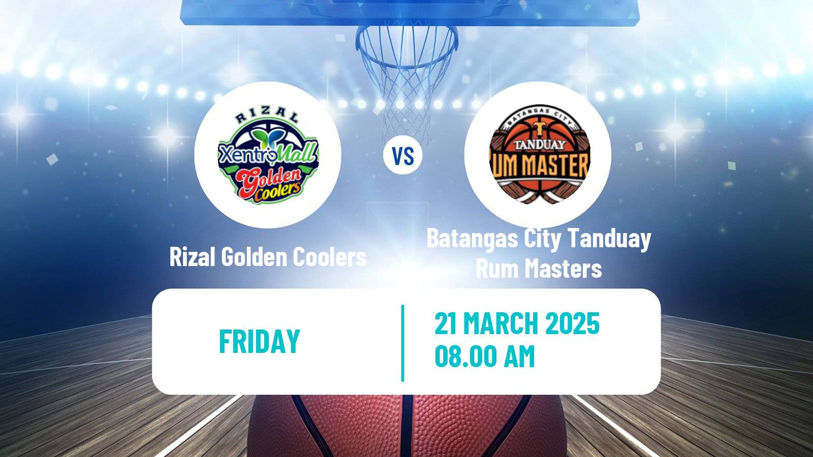 Basketball Philippines MBPL  Rizal Golden Coolers - Batangas City Tanduay Rum Masters