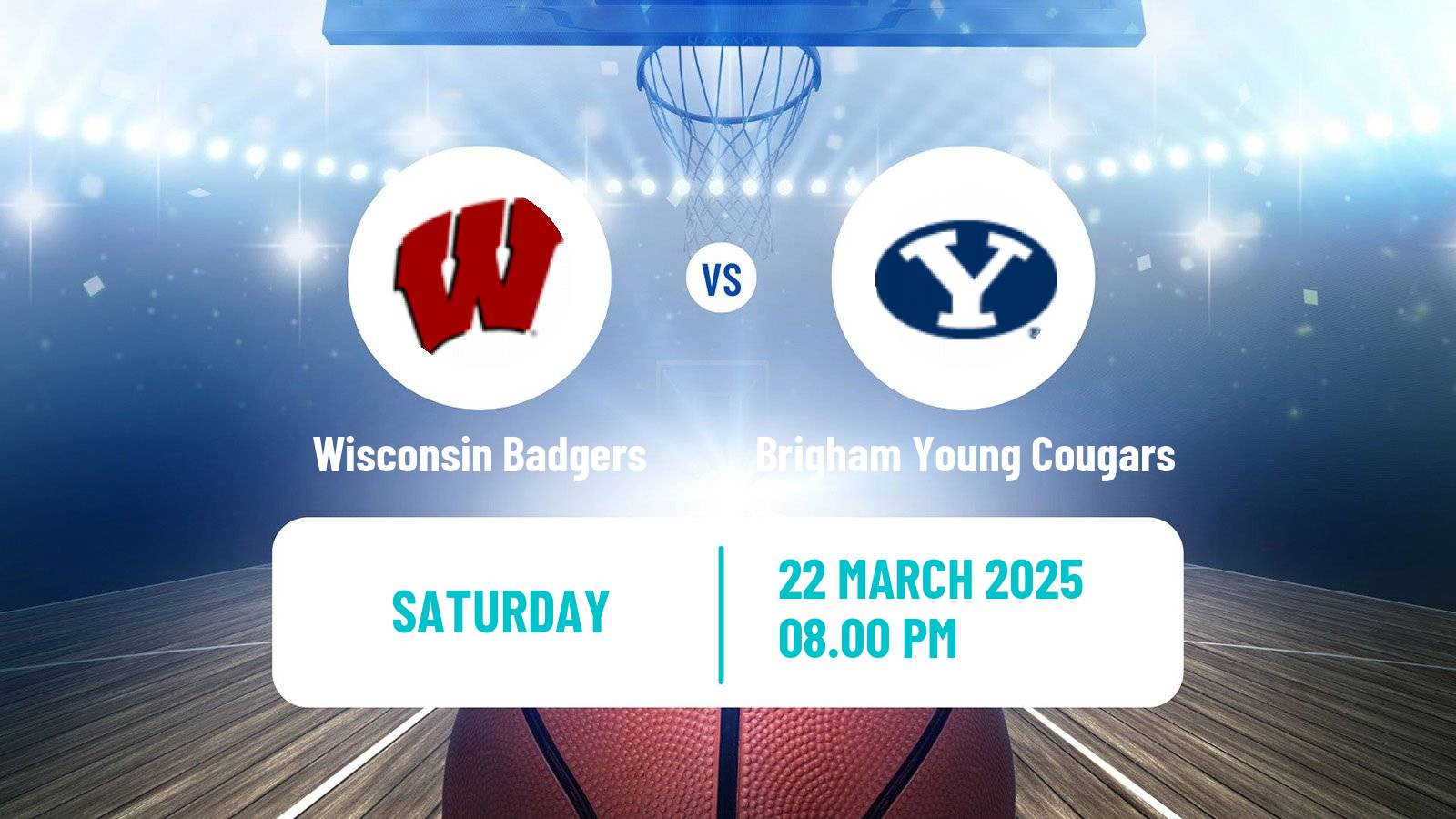 Basketball NCAA College Basketball Wisconsin Badgers - Brigham Young Cougars