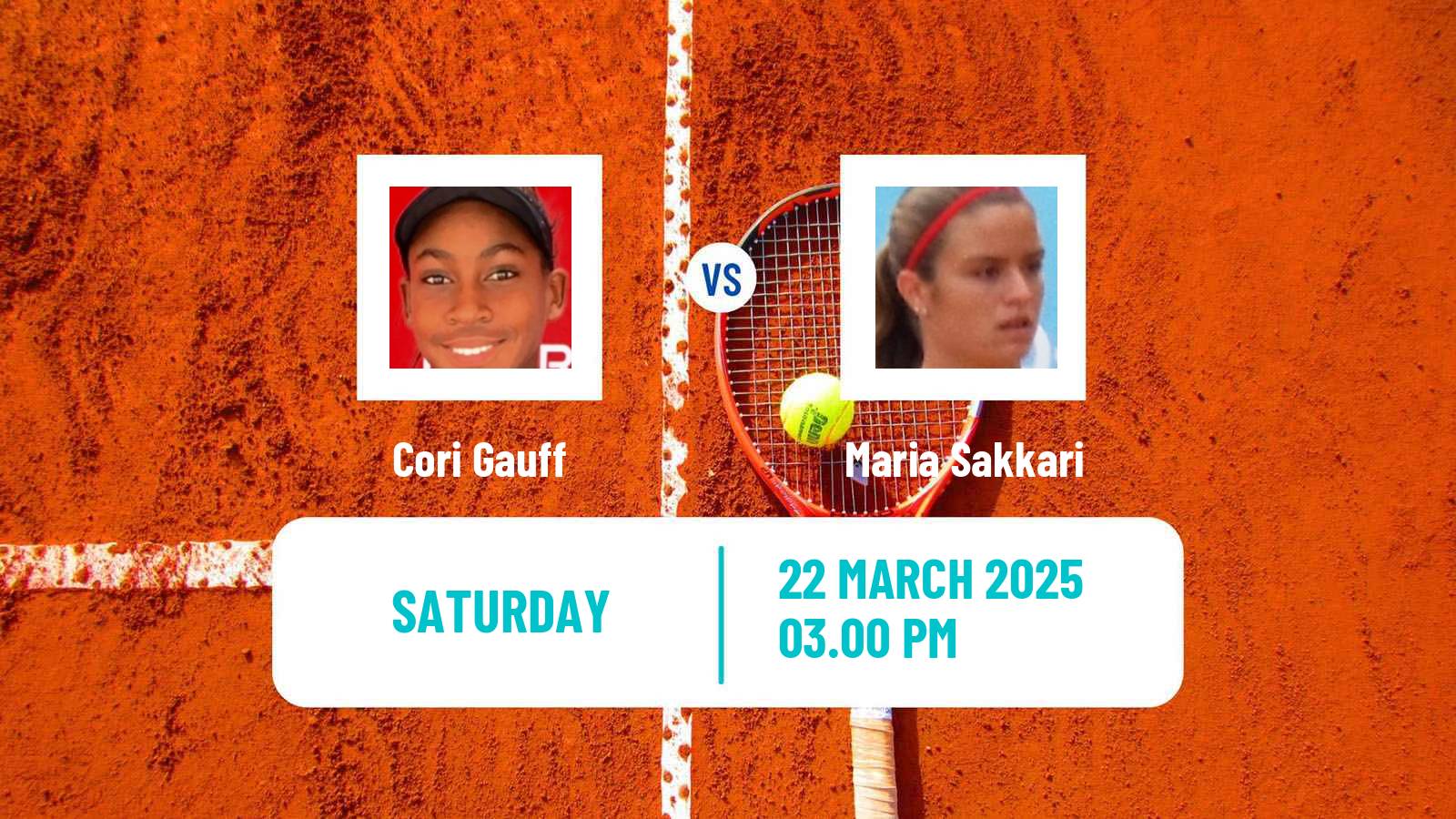 Tennis WTA Miami Cori Gauff - Maria Sakkari
