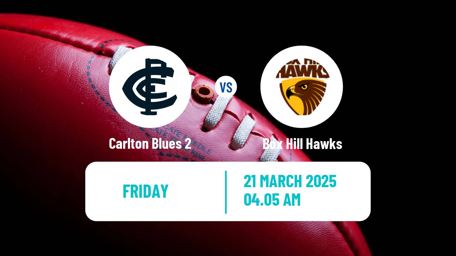 Aussie rules VFL Carlton Blues 2 - Box Hill Hawks