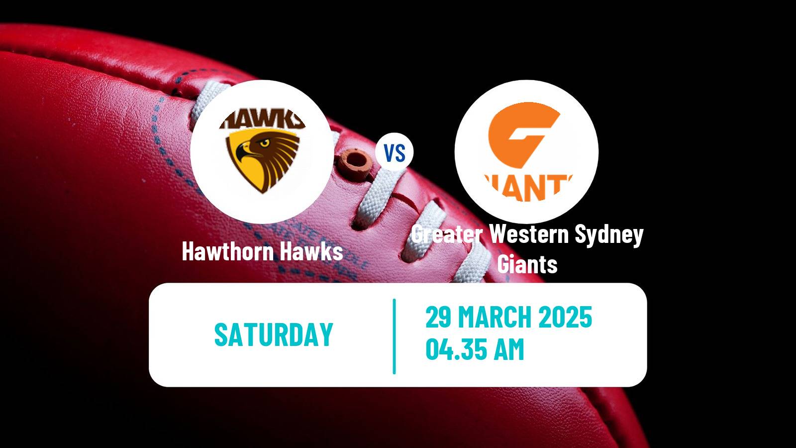Aussie rules AFL Hawthorn Hawks - Greater Western Sydney Giants
