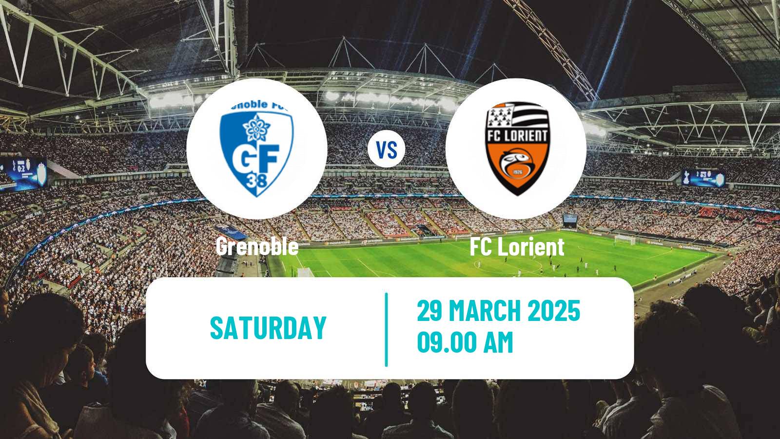 Soccer French Ligue 2 Grenoble - Lorient